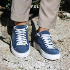 Zapatillas Londres de ante vaquero