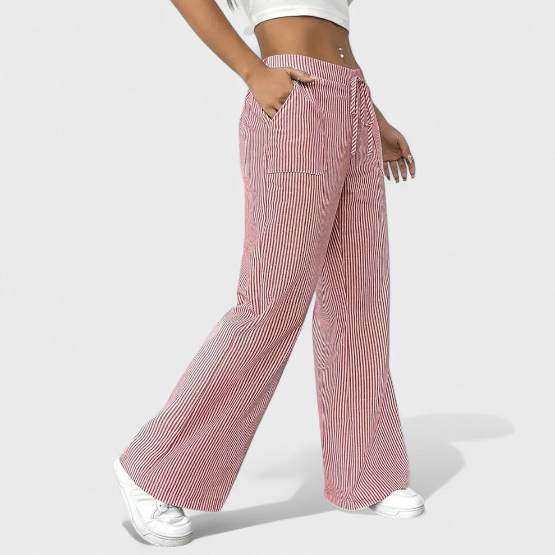 Maria - Pantalones anchos y cómodos con detalles elegantes
