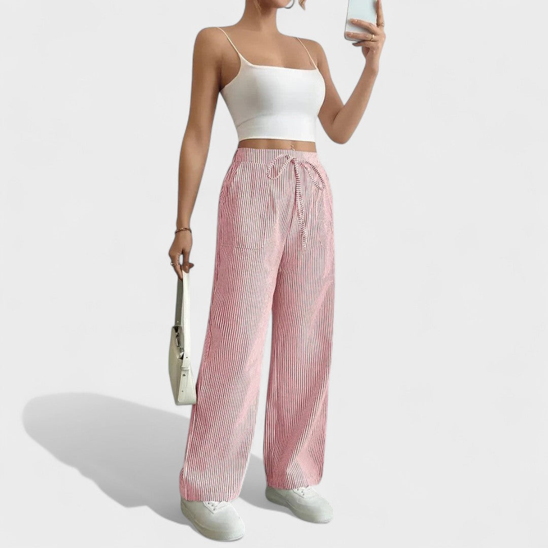 Maria - Pantalones anchos y cómodos con detalles elegantes