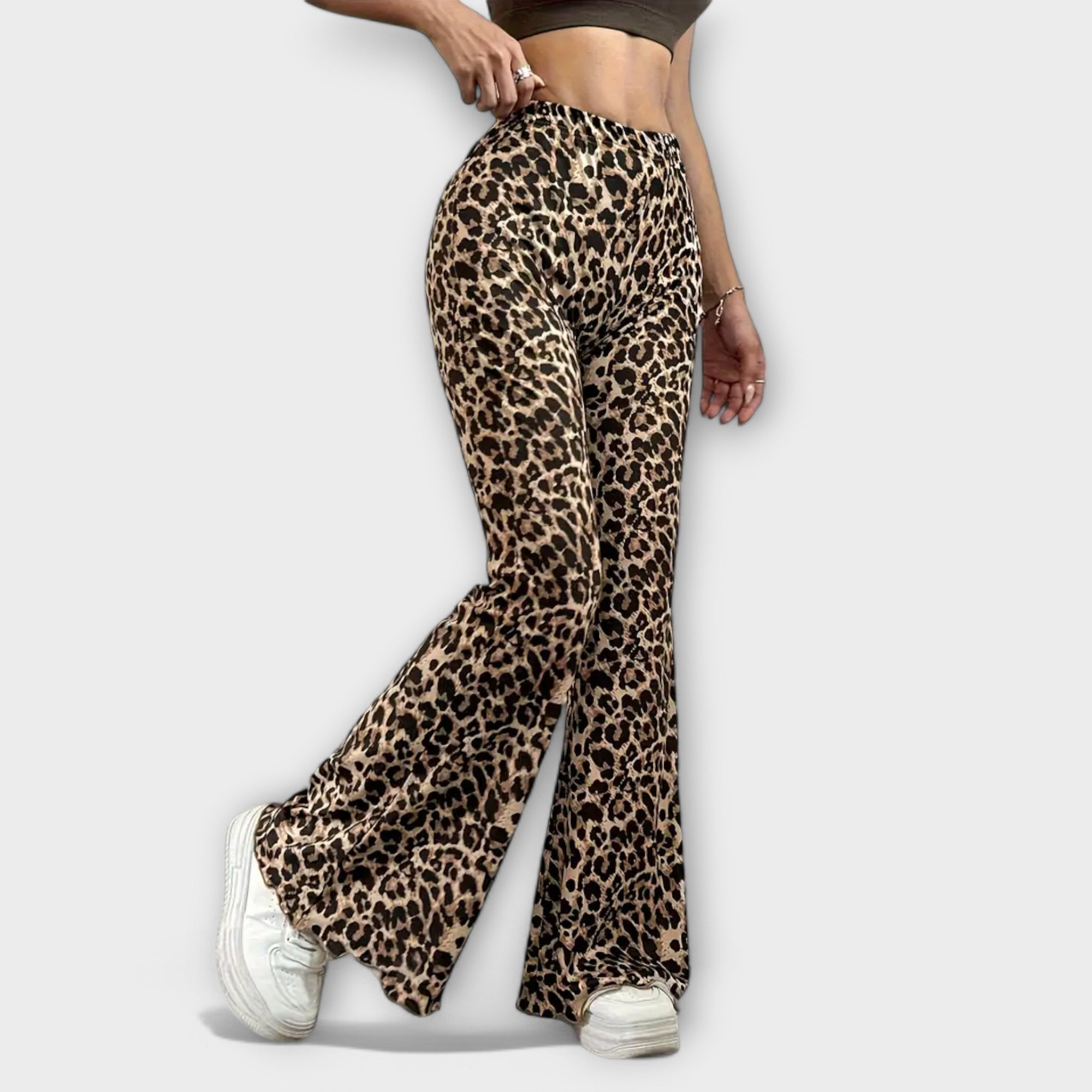 Berenice - Pantalones bootcut con estampado de leopardo
