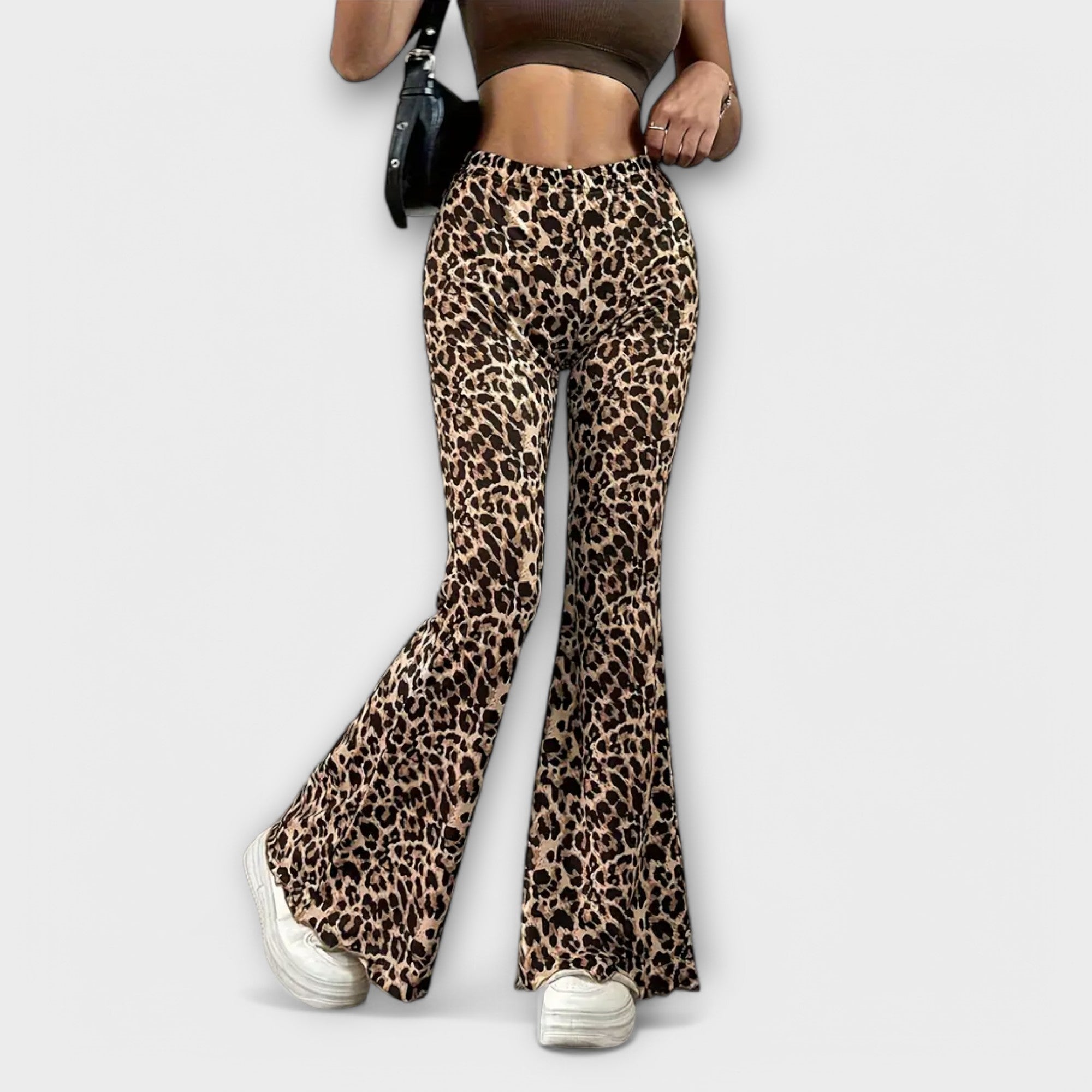 Berenice - Pantalones bootcut con estampado de leopardo