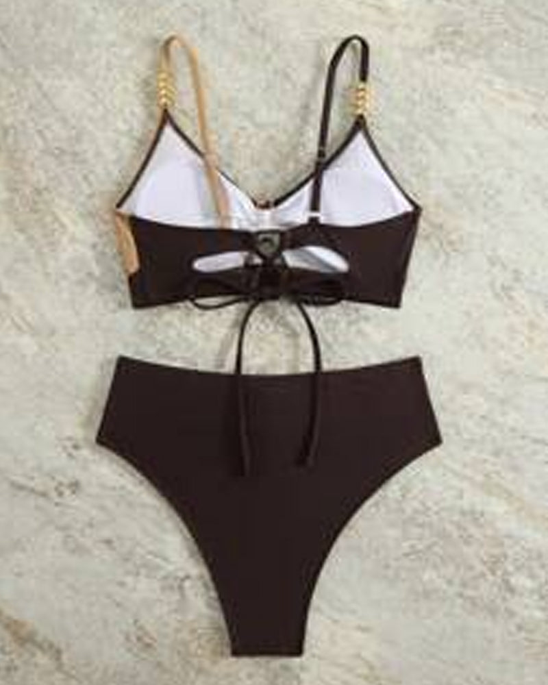 Bañador de Cintura Alta Sexy con Sujetador Triangular