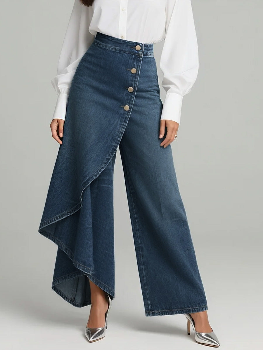 Martina™ | Jeans de Talle Alto con Pierna Ancha y Corte Relajado en Di