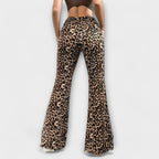Berenice - Pantalones bootcut con estampado de leopardo
