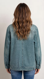 Cleo - Chaqueta asimétrica urbana con botones
