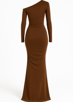 Brown - VESTIDO LARGO BRONCE BRILLANTE