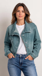 Cleo - Chaqueta asimétrica urbana con botones