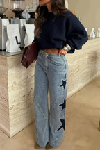 Melisa | Jeans Casual rectos de estrellas