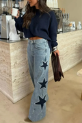Melisa | Jeans Casual rectos de estrellas