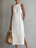 Irene | Vestido ibicenco blanco con encaje