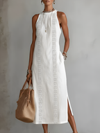 Irene | Vestido ibicenco blanco con encaje