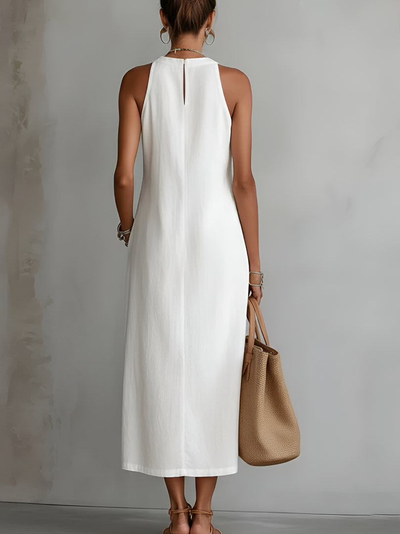 Irene | Vestido ibicenco blanco con encaje
