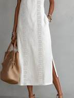 Irene | Vestido ibicenco blanco con encaje